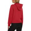imageMAGCOMSEN Womens Cropped Hoodie Sweatshirt Fleece Lined Full Zip Up Jacket With PocketsTomato Red
