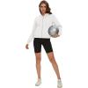 imageMAGCOMSEN Womens Cropped Hoodie Sweatshirt Fleece Lined Full Zip Up Jacket With PocketsWhite