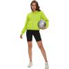 imageMAGCOMSEN Womens Cropped Hoodie Sweatshirt Fleece Lined Full Zip Up Jacket With PocketsYellow Green