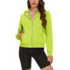 imageMAGCOMSEN Womens Cropped Hoodie Sweatshirt Fleece Lined Full Zip Up Jacket With PocketsYellow Green