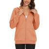 imageMAGCOMSEN Womens Fleece Lined Zip Up Hoodies Casual Hooded Jacket Workout Full Zip Sweatshirts Pocket CoatsApricot
