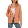 imageMAGCOMSEN Womens Fleece Lined Zip Up Hoodies Casual Hooded Jacket Workout Full Zip Sweatshirts Pocket CoatsApricot