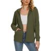imageMAGCOMSEN Womens Fleece Lined Zip Up Hoodies Casual Hooded Jacket Workout Full Zip Sweatshirts Pocket CoatsArmy Green