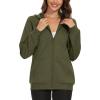 imageMAGCOMSEN Womens Fleece Lined Zip Up Hoodies Casual Hooded Jacket Workout Full Zip Sweatshirts Pocket CoatsArmy Green