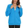 imageMAGCOMSEN Womens Fleece Lined Zip Up Hoodies Casual Hooded Jacket Workout Full Zip Sweatshirts Pocket CoatsBright Blue