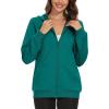 imageMAGCOMSEN Womens Fleece Lined Zip Up Hoodies Casual Hooded Jacket Workout Full Zip Sweatshirts Pocket CoatsEmerald Green
