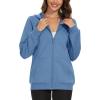 imageMAGCOMSEN Womens Fleece Lined Zip Up Hoodies Casual Hooded Jacket Workout Full Zip Sweatshirts Pocket CoatsHaze Blue