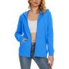 imageMAGCOMSEN Womens Fleece Lined Zip Up Hoodies Casual Hooded Jacket Workout Full Zip Sweatshirts Pocket CoatsIce Blue