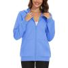 imageMAGCOMSEN Womens Fleece Lined Zip Up Hoodies Casual Hooded Jacket Workout Full Zip Sweatshirts Pocket CoatsLight Blue