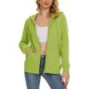 imageMAGCOMSEN Womens Fleece Lined Zip Up Hoodies Casual Hooded Jacket Workout Full Zip Sweatshirts Pocket CoatsOlive Green