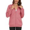 imageMAGCOMSEN Womens Fleece Lined Zip Up Hoodies Casual Hooded Jacket Workout Full Zip Sweatshirts Pocket CoatsPink