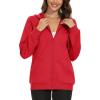 imageMAGCOMSEN Womens Fleece Lined Zip Up Hoodies Casual Hooded Jacket Workout Full Zip Sweatshirts Pocket CoatsRed