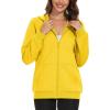 imageMAGCOMSEN Womens Fleece Lined Zip Up Hoodies Casual Hooded Jacket Workout Full Zip Sweatshirts Pocket CoatsYellow