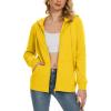 imageMAGCOMSEN Womens Fleece Lined Zip Up Hoodies Casual Hooded Jacket Workout Full Zip Sweatshirts Pocket CoatsYellow