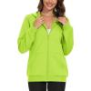 imageMAGCOMSEN Womens Fleece Lined Zip Up Hoodies Casual Hooded Jacket Workout Full Zip Sweatshirts Pocket CoatsYellow Green