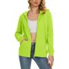 imageMAGCOMSEN Womens Fleece Lined Zip Up Hoodies Casual Hooded Jacket Workout Full Zip Sweatshirts Pocket CoatsYellow Green