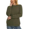 imageMAGCOMSEN Womens Sherpa Lined Sweatshirts Thermal Casual Crewneck Fleece Pullover Winter Warm Thick Long Sleeve TopsArmy Green
