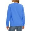 imageMAGCOMSEN Womens Sherpa Lined Sweatshirts Thermal Casual Crewneck Fleece Pullover Winter Warm Thick Long Sleeve TopsAzure
