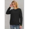 imageMAGCOMSEN Womens Sherpa Lined Sweatshirts Thermal Casual Crewneck Fleece Pullover Winter Warm Thick Long Sleeve TopsBlack