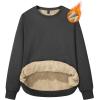 imageMAGCOMSEN Womens Sherpa Lined Sweatshirts Thermal Casual Crewneck Fleece Pullover Winter Warm Thick Long Sleeve TopsDark Grey