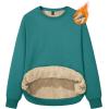 imageMAGCOMSEN Womens Sherpa Lined Sweatshirts Thermal Casual Crewneck Fleece Pullover Winter Warm Thick Long Sleeve TopsEmerald Green