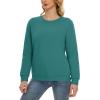 imageMAGCOMSEN Womens Sherpa Lined Sweatshirts Thermal Casual Crewneck Fleece Pullover Winter Warm Thick Long Sleeve TopsEmerald Green
