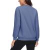 imageMAGCOMSEN Womens Sherpa Lined Sweatshirts Thermal Casual Crewneck Fleece Pullover Winter Warm Thick Long Sleeve TopsGrey Blue