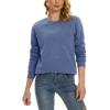 imageMAGCOMSEN Womens Sherpa Lined Sweatshirts Thermal Casual Crewneck Fleece Pullover Winter Warm Thick Long Sleeve TopsGrey Blue