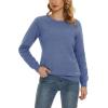 imageMAGCOMSEN Womens Sherpa Lined Sweatshirts Thermal Casual Crewneck Fleece Pullover Winter Warm Thick Long Sleeve TopsGrey Blue