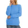 imageMAGCOMSEN Womens Sherpa Lined Sweatshirts Thermal Casual Crewneck Fleece Pullover Winter Warm Thick Long Sleeve TopsIce Blue