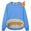 imageMAGCOMSEN Womens Sherpa Lined Sweatshirts Thermal Casual Crewneck Fleece Pullover Winter Warm Thick Long Sleeve TopsIce Blue