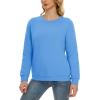 imageMAGCOMSEN Womens Sherpa Lined Sweatshirts Thermal Casual Crewneck Fleece Pullover Winter Warm Thick Long Sleeve TopsIce Blue