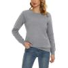 imageMAGCOMSEN Womens Sherpa Lined Sweatshirts Thermal Casual Crewneck Fleece Pullover Winter Warm Thick Long Sleeve TopsLight Grey