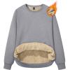 imageMAGCOMSEN Womens Sherpa Lined Sweatshirts Thermal Casual Crewneck Fleece Pullover Winter Warm Thick Long Sleeve TopsLight Grey