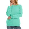 imageMAGCOMSEN Womens Sherpa Lined Sweatshirts Thermal Casual Crewneck Fleece Pullover Winter Warm Thick Long Sleeve TopsMint Green