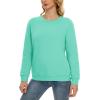 imageMAGCOMSEN Womens Sherpa Lined Sweatshirts Thermal Casual Crewneck Fleece Pullover Winter Warm Thick Long Sleeve TopsMint Green