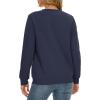 imageMAGCOMSEN Womens Sherpa Lined Sweatshirts Thermal Casual Crewneck Fleece Pullover Winter Warm Thick Long Sleeve TopsNavy
