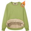 imageMAGCOMSEN Womens Sherpa Lined Sweatshirts Thermal Casual Crewneck Fleece Pullover Winter Warm Thick Long Sleeve TopsOlive Green
