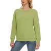 imageMAGCOMSEN Womens Sherpa Lined Sweatshirts Thermal Casual Crewneck Fleece Pullover Winter Warm Thick Long Sleeve TopsOlive Green