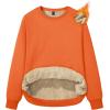 imageMAGCOMSEN Womens Sherpa Lined Sweatshirts Thermal Casual Crewneck Fleece Pullover Winter Warm Thick Long Sleeve TopsOrange