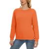imageMAGCOMSEN Womens Sherpa Lined Sweatshirts Thermal Casual Crewneck Fleece Pullover Winter Warm Thick Long Sleeve TopsOrange