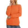 imageMAGCOMSEN Womens Sherpa Lined Sweatshirts Thermal Casual Crewneck Fleece Pullover Winter Warm Thick Long Sleeve TopsOrange