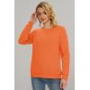 imageMAGCOMSEN Womens Sherpa Lined Sweatshirts Thermal Casual Crewneck Fleece Pullover Winter Warm Thick Long Sleeve TopsOrange
