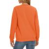 imageMAGCOMSEN Womens Sherpa Lined Sweatshirts Thermal Casual Crewneck Fleece Pullover Winter Warm Thick Long Sleeve TopsOrange