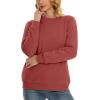 imageMAGCOMSEN Womens Sherpa Lined Sweatshirts Thermal Casual Crewneck Fleece Pullover Winter Warm Thick Long Sleeve TopsOrange Red