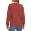 imageMAGCOMSEN Womens Sherpa Lined Sweatshirts Thermal Casual Crewneck Fleece Pullover Winter Warm Thick Long Sleeve TopsOrange Red