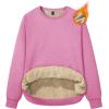 imageMAGCOMSEN Womens Sherpa Lined Sweatshirts Thermal Casual Crewneck Fleece Pullover Winter Warm Thick Long Sleeve TopsPink
