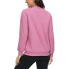 imageMAGCOMSEN Womens Sherpa Lined Sweatshirts Thermal Casual Crewneck Fleece Pullover Winter Warm Thick Long Sleeve TopsPink