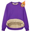 imageMAGCOMSEN Womens Sherpa Lined Sweatshirts Thermal Casual Crewneck Fleece Pullover Winter Warm Thick Long Sleeve TopsPurple