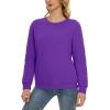 imageMAGCOMSEN Womens Sherpa Lined Sweatshirts Thermal Casual Crewneck Fleece Pullover Winter Warm Thick Long Sleeve TopsPurple